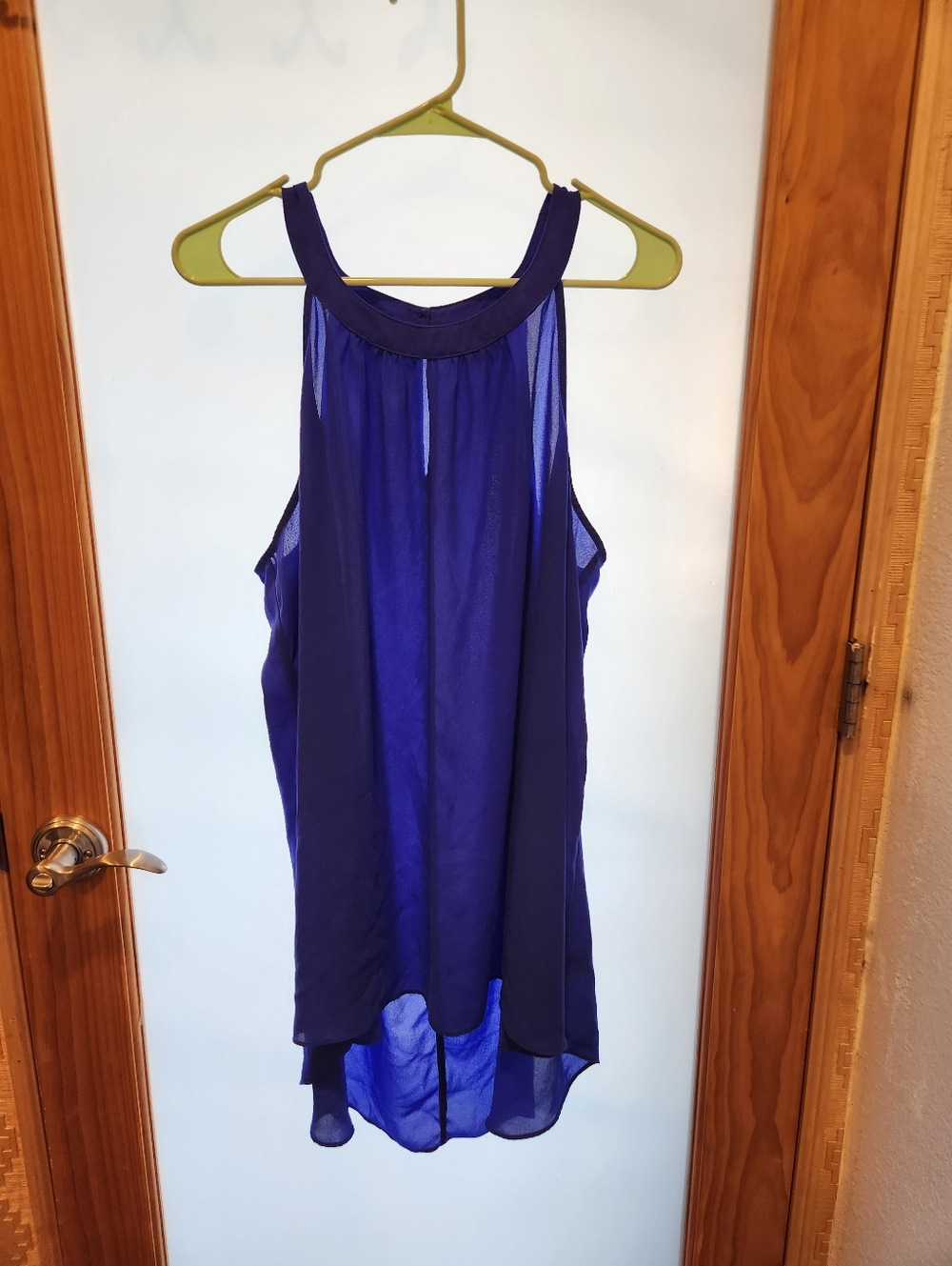 Torrid Size 2 Blue Sheer High Low Blouse